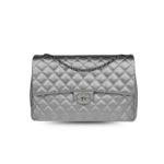 Chanel Classic Maxi Jumbo XL Crossbody Bag 13.8in/ 35cm Grey Silver Hardware For Women