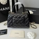 Chanel Classic Flap Bag Mini Crossbody 7.5in/ 19cm Black Gold Hardware For Women - Image 4