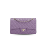 Chanel Classic Timeless Small Crossbody Bag 10in/ 25cm Caviar Violet Silver Hardware For Women