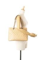 Chanel Classic Tote Bag 13.3in/ 34cm Beige Silver Hardware For Women - Image 2