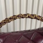 Chanel Clutch With Chain Top Handle Bag 7.3in/ 19cm Burgundy Gold Hardware For Women AP4189-B17675-NZG79 - Image 4