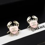 Chanel Crab Heart Pink Earring Gold - Toned For Women - Image 3