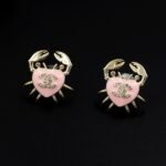 Chanel Crab Heart Pink Earring Gold - Toned For Women - Image 5