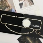 Chanel Double-Layer Pearl Chain With Logo Charms For Women - Image 7