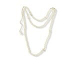 Chanel Double-Layer Pearl Chain With Logo Charms For Women