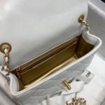 Chanel Flap Bag With CC Ball On Strap Small Crossbody 7.8in/ 20cm White Gold Hardware For Women AS1787 - Image 7