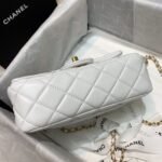 Chanel Flap Bag With CC Ball On Strap Small Crossbody 7.8in/ 20cm White Gold Hardware For Women AS1787 - Image 4