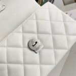 Chanel Flap Bag Mini Crossbody 7.9in/ 20cm White Gold Hardware For Women - Image 9