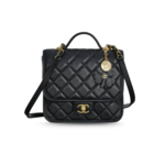 Chanel Four-Leaf Clover Backpack 8.7in/22cm Black Gold Hardware For Women AS5715-B21400-94305