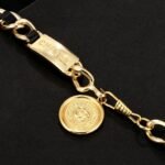 Chanel Iconic Chain Link With Black Leather And Coin Charm For Women - Image 6
