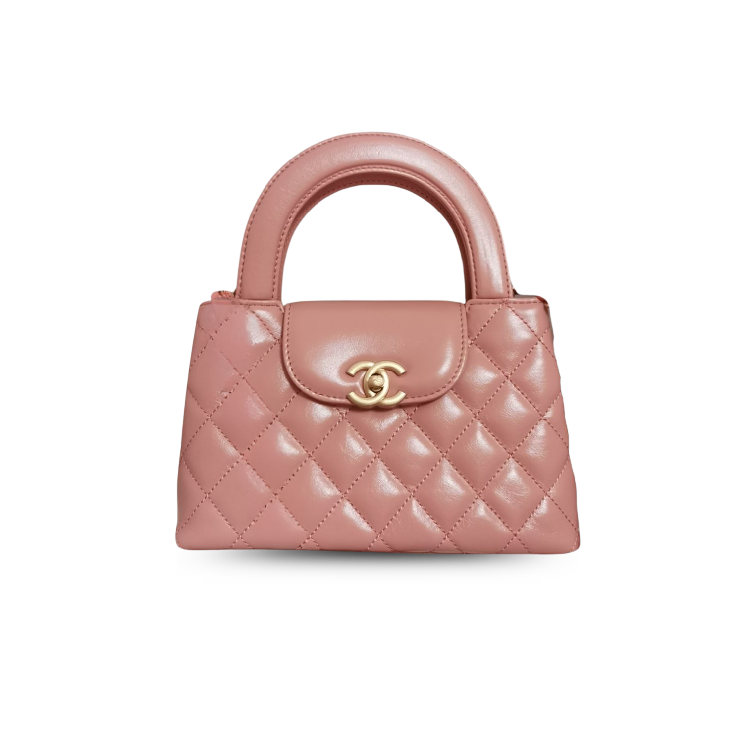 Chanel-Kelly-Top-Handle-Bag-7.8in-19cm-Blush-Pink-Gold-Hardware-For-Women.png Chanel Kelly Top Handle Bag 7.8in/ 19cm Blush Pink Gold Hardware For Women - Image 1