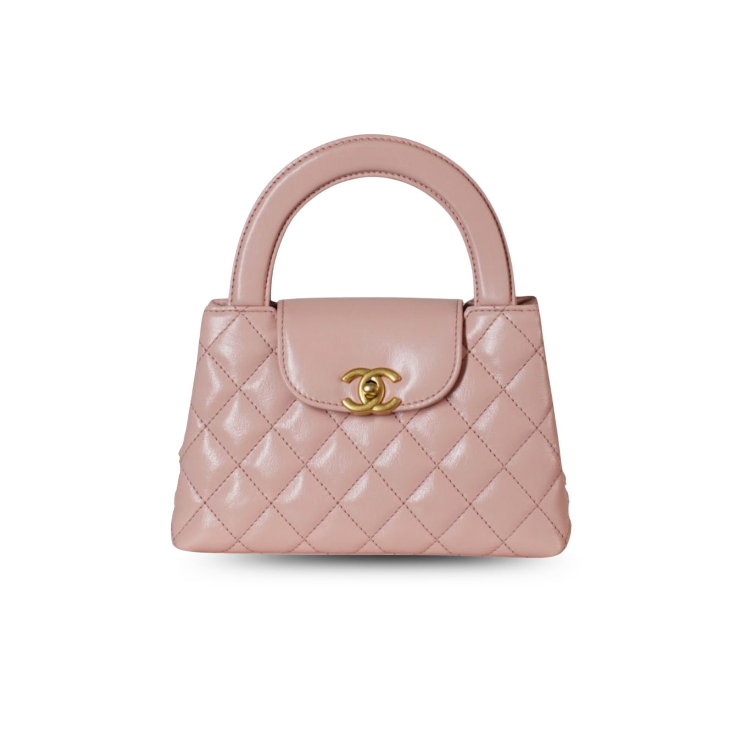 Chanel-Kelly-Top-Handle-Bag-7.8in-19cm-Light-Pink-Gold-Hardware-For-Women.png Chanel Kelly Top Handle Bag 7.8in/ 19cm Light Pink Gold Hardware For Women - Image 1