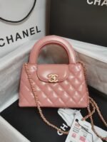 Chanel Kelly Top Handle Bag 7.8in/ 19cm Blush Pink Gold Hardware For Women - Image 3