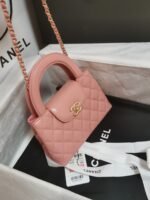 Chanel Kelly Top Handle Bag 7.8in/ 19cm Blush Pink Gold Hardware For Women - Image 8