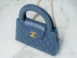 Chanel Kelly Top Handle Bag 7.8in/ 19cm Deep Blue Gold Hardware For Women - Image 7