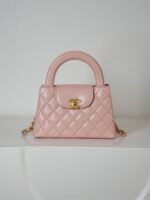 Chanel Kelly Top Handle Bag 7.8in/ 19cm Light Pink Gold Hardware For Women - Image 3
