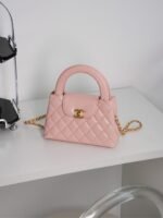 Chanel Kelly Top Handle Bag 7.8in/ 19cm Light Pink Gold Hardware For Women - Image 5