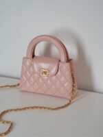 Chanel Kelly Top Handle Bag 7.8in/ 19cm Light Pink Gold Hardware For Women - Image 8