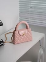 Chanel Kelly Top Handle Bag 7.8in/ 19cm Light Pink Gold Hardware For Women - Image 9