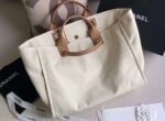 Chanel Large Deauville Pearl Tote Bag 15in/ 38cm White Gold Hardware For Women A66941 - Image 3