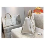 [True-to-ORIGINAL] Chanel Large Deauville Pearl Tote Bag 15in/ 38cm White Gold Hardware For Women A66941 - Image 8