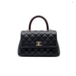 Chanel Medium Flap Bag With Top Handle Navy Blue A92990