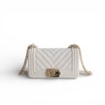 Chanel Mini Boy Flapbag White