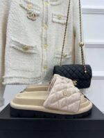 Chanel Mules Beige For Women - Image 9