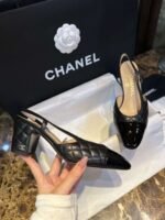 Chanel Patent Slingback Pumps Black For Women - Image 5