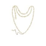 Chanel Pearl Chain With Crystal Logo Charm Gold For Women