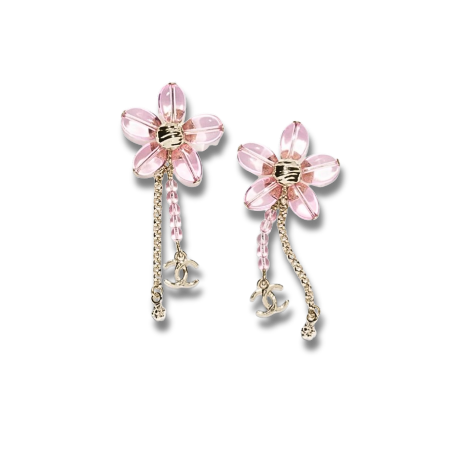 Chanel-Pendant-Earrings-Golden-Pink-ABG797-B23047-U6312.png Chanel Pendant Earrings Gold/ Pink For Women ABG797-B23047-U6312 - Image 1