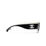 Chanel Rectangular Sporty Sunglasses Black & White - Image 3