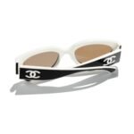 Chanel Rectangular Sporty Sunglasses Black & White - Image 4
