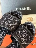Chanel Sandals Black For Women 1.77in/4.5cm - Image 9