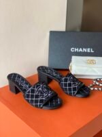 Chanel Sandals Black For Women 1.77in/4.5cm - Image 8