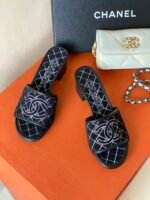 Chanel Sandals Black For Women 1.77in/4.5cm - Image 7