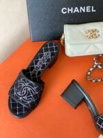 Chanel Sandals Black For Women 1.77in/4.5cm - Image 6