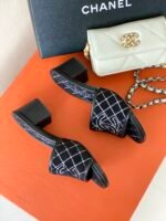 Chanel Sandals Black For Women 1.77in/4.5cm - Image 3