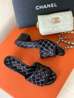 Chanel Sandals Black For Women 1.77in/4.5cm - Image 2