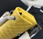 Chanel 11.12 Classic Double Flap Crossbody Bag 10in/ 25.5cm Yellow Silver Hardware For Women - Image 4