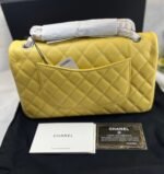 Chanel 11.12 Classic Double Flap Crossbody Bag 10in/ 25.5cm Yellow Silver Hardware For Women - Image 5
