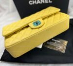Chanel 11.12 Classic Double Flap Crossbody Bag 10in/ 25.5cm Yellow Silver Hardware For Women - Image 3