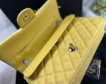 Chanel 11.12 Classic Double Flap Crossbody Bag 10in/ 25.5cm Yellow Silver Hardware For Women - Image 6