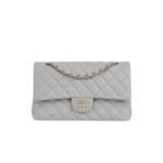 Chanel Small Classic Double Flap Crossbody Bag 9.1in/ 23cm Grey Gold Hardware For Women