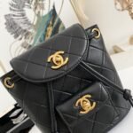 Chanel Small Vintage Duma Backpack 6.7in/ 17cm Black Gold Hardware For Women - Image 3