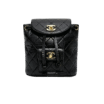 Chanel Small Vintage Duma Backpack 6.7in/ 17cm Black Gold Hardware For Women