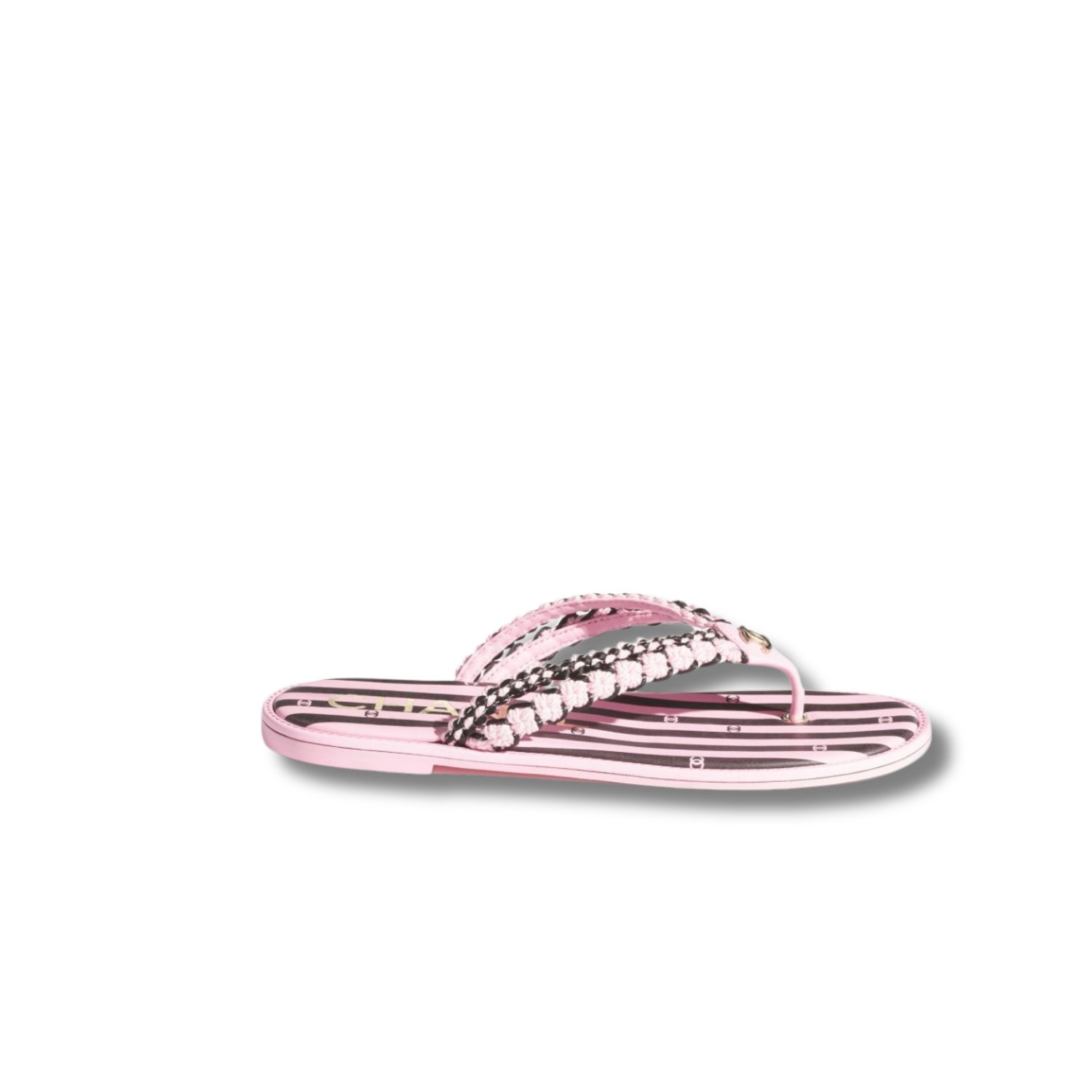 Chanel-Thongs-Black-Pink-2.jpg Chanel Flip-Flops Black And Pink For Women G45596 B16075 NW167 - Image 1