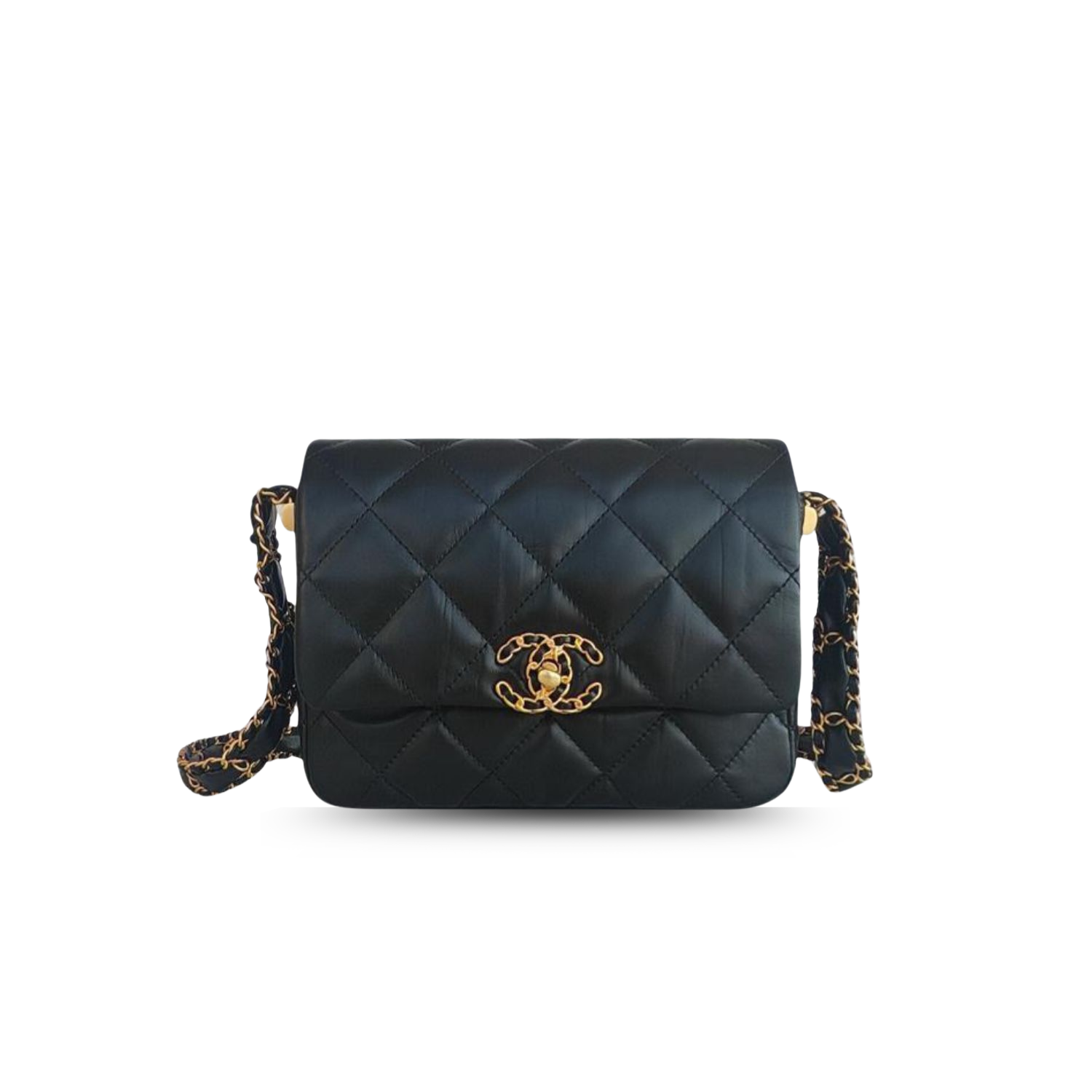 Chanel-Wide-Shoulder-Bag-8.1in-20.5cm-Black-Gold-Hardware-For-Women.png Chanel Wide Shoulder Bag 8.1in/ 20.5cm Black Gold Hardware For Women - Image 1