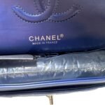 Chanel Classic Double Flap Bag Medium Crossbody 10.2in/26cm Navy Blue Silver Hardware For Women A01112 - Image 7