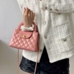 Chanel Kelly Top Handle Bag 7.8in/ 19cm Blush Pink Gold Hardware For Women - Image 2